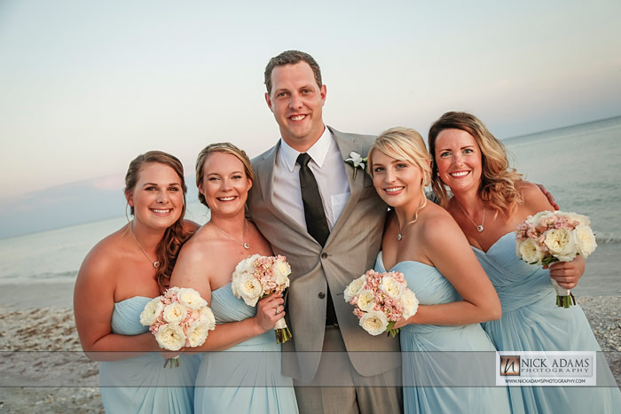 Baby Blue, Bridesmaids dresses, groomsmen, khaki suit, Sanibel, Florida